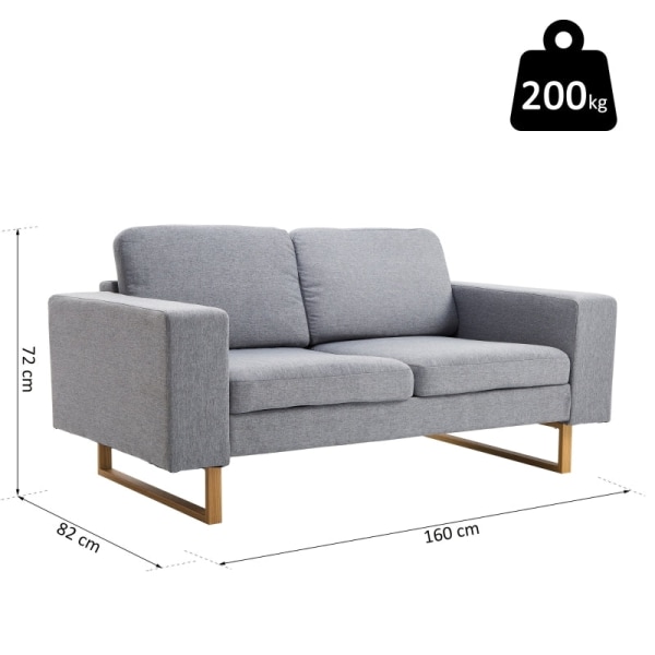 Rootz 2-personers sofa - Kompakt sofa - Loveseat - Høj komfort - Holdbar bygning - 145 cm x 82 cm x 78 cm