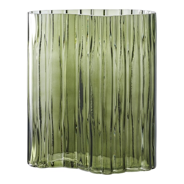 Rootz Modern Glass Vase - Decorative Vase - Flower Holder - Unik design - 21x12x26.5 cm