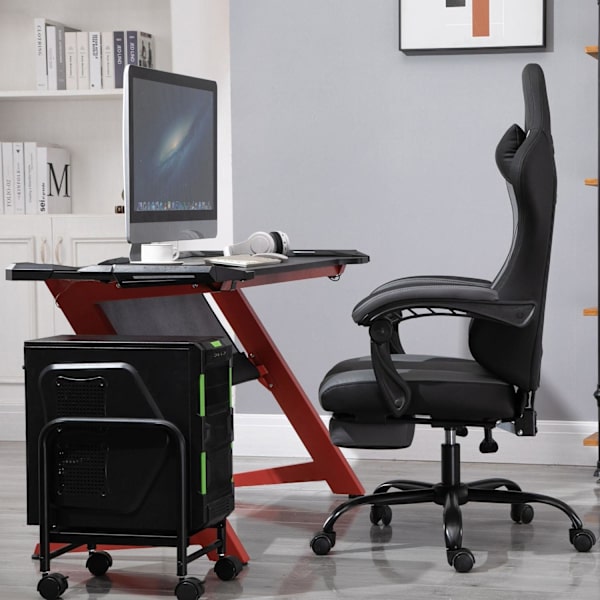 Rootz Gaming Chair - Sort - Skum, Pu - 24,4 cm x 20,47 cm x 50,39 cm