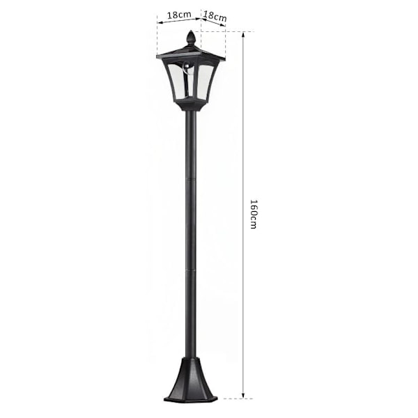 Rootz Havelanterne - Belysning - Lampe - Solcelle - 40 Lm - - Skumringssensor - 160 cm