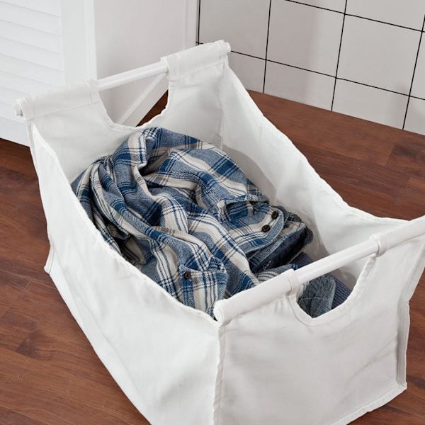 Rootz Tvättkista - Tvättuppsamlare - Tvättkorg - Vit MDF - Multifunktionell förvaring - Chic badrumsbänk - 50cm x 53cm x 35cm