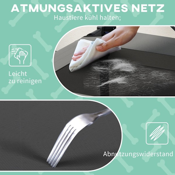Rootz hundsäng med tak - husdjurshelare - förhöjd husdjursbädd - vattenavvisande tak, andningsbar - 76 x 61 x 69,5 cm - stöder upp till 20 kg