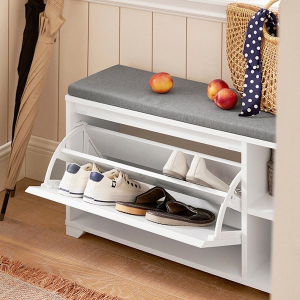 Rootz Skobänk med förvaring - Sko Tipper - Entrébänk - Dämpad sits - Repskydd - Mångsidig förvaring - 90cm x 46cm x 24cm