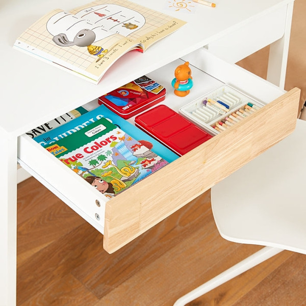 Rootz Compact Desk Table - Writing Desk - Study Desk - Space Saving Design - 100x95x59cm - Ideel til små værelser - MDF -materiale