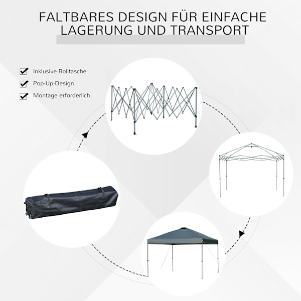 Rootz Garden Pavilion - Folding Pavilion - Marquee -telt - UV -beskyttelse - 2,95 x 2,64 m