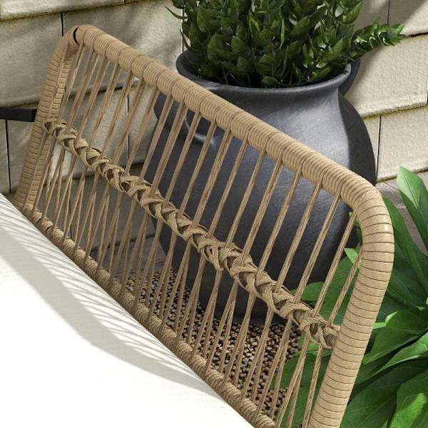 Rootz Havesiddegruppe - Loungemøbelsæt - Liggestol - Glasplade - PE Rattan - Naturlig + Cremehvid - 122 x 79 x 75 cm