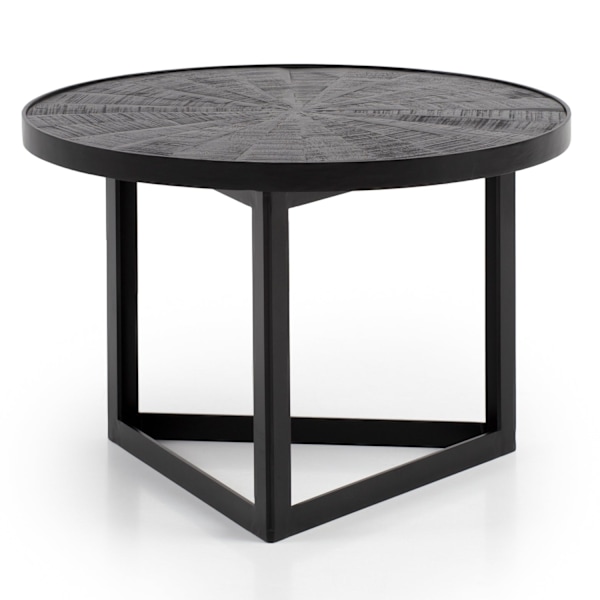 Rootz Industrial Design Soffbord - Runt bord - Triangulär stomme - Handgjorda - Mangoträ - Unikt - 58cm x 58cm x 40cm