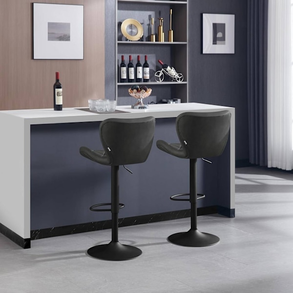 Rootz Barpall - Snurrstol - Bänkstol - Högkvalitativt konstläder - Justerbar höjd - 47 cm x (89-109,5 cm) x 54 cm