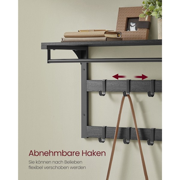 Rootz Wall Garderobe hylde - frakkeholder - opbevaringskroge - Rumbesparende design - 30 cm x 65 cm x 42 cm