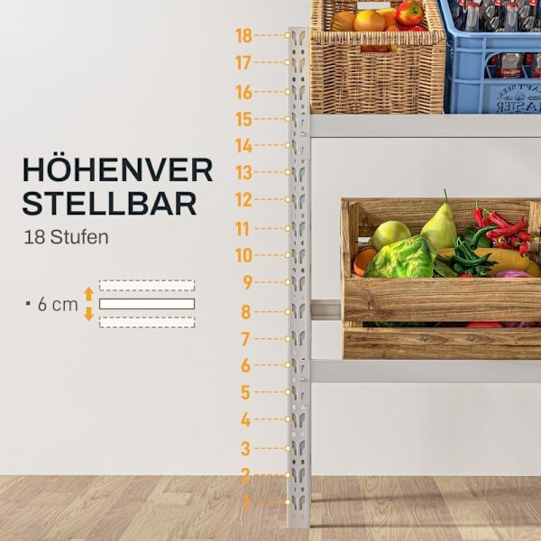 Rootz Beverage Crate Organizer - Dryckeslåda Stativ - Dryckesförvaringsställ - Platssparande - Robust stål - 110cm x 30cm x 110cm