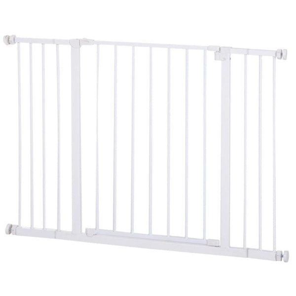 Rootz Pet Safety Gate - Dörrport - Trappport - Hundspärrport - Skyddsdörr - Metall - Vit - 76-107 x 76 cm