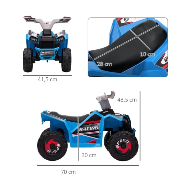 Rootz elektrisk fyrhjuling för barn - ATV för barn - Elfordon för småbarn - Säker hastighet - Enkel användning - Långvarigt roligt - 70 cm x 41,5 cm x