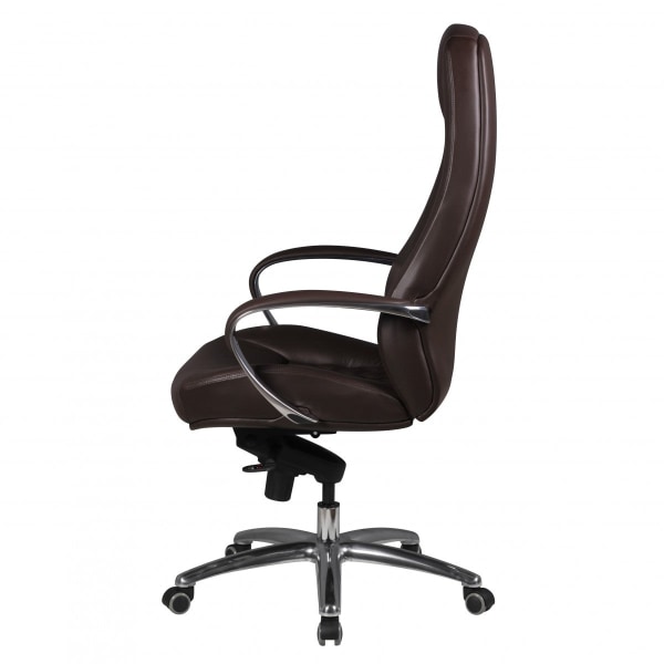 Rootz Executive Office Chair - Äkta läder - Vridbar skrivbordsstol - Ergonomisk design, Integrerat svankstöd, Multi-Block Rocker Mechanism - Brun & Si