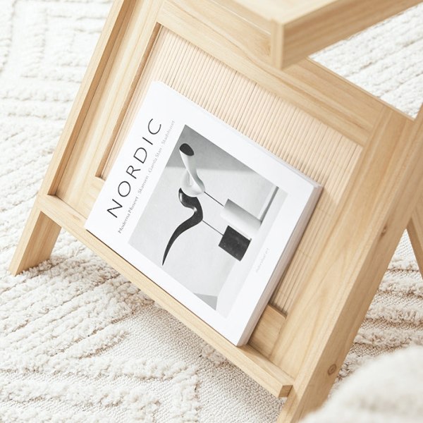 Rootz Modern Sidobord - Sängbord - Soffbord - Multifunktionell med tidningsställ - Mögel- och mögelbeständig - Bambu- och MDF-konstruktion - 45cm x 56