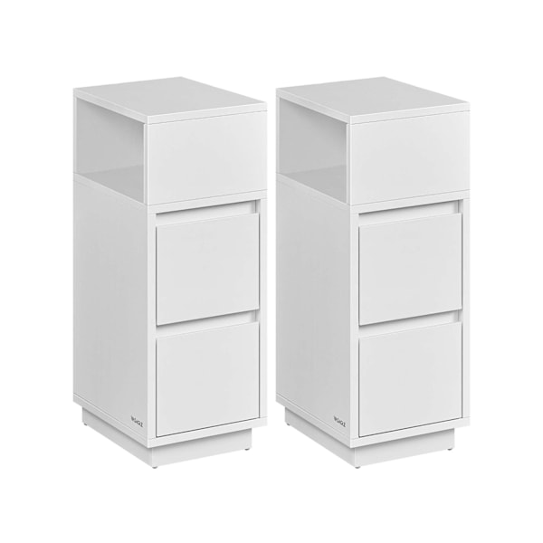 Rootz Cloud White sengeborde - Træspånplader - MDF - Natborde - 30 cm x 25 cm x 65 cm - Max belastning 45,4 kg - 2-delt sæt