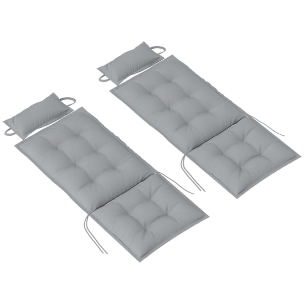 Rootz 2 stykker Sun Lounger Edition - Garden Lounger Pads - polstrede puder - Vandafvisende - 50 cm x 116 cm x 5 cm, grå