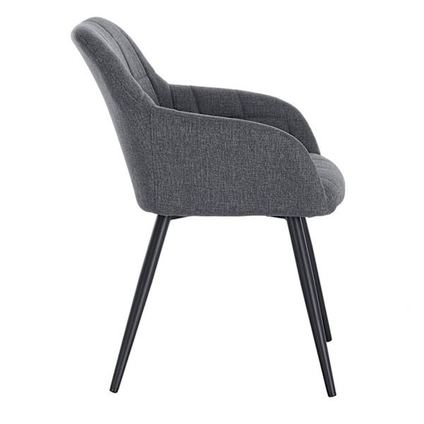 Rootz sæt med 2 spisestuestole - Lænestole - Komfortstole - Ergonomisk design, holdbar konstruktion, nem montering - linned og metal - 49cm x 43cm