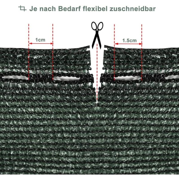 Rootz Premium HDPE Knit Privacy Fence Screen - Beskyttelsesskærm - UV-resistent - Holdbar - Kølende effekt - Nem installation - Flere størrelser (1m-2