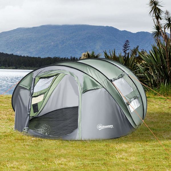 Rootz Campingtelt - Grøn, Mørkegrøn, Grå - Polyester, Glasfiber, Mesh - 103,74 cm x 86,61 cm x 48,42 cm