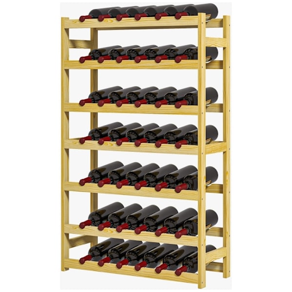 Rootz vinställ - 7-vånings vinförvaring - 42 flaskkapacitet - Furu - Farmhouse Design - Lackad yta - Spetsskydd - 63cm x 25cm x 102cm