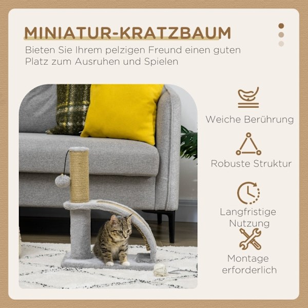 Rootz Cat Skrapstolpe - Cat Tree Pole - Skrapbräda - Jutestolpe - Möbelskydd - 34cm x 24cm x 43cm