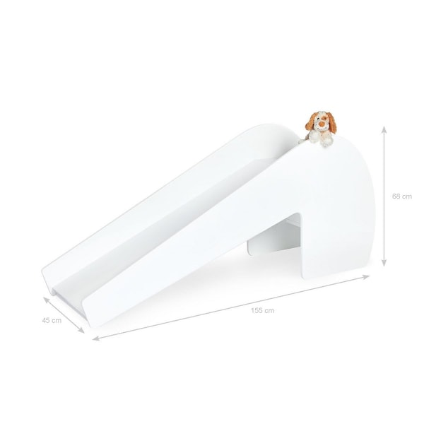 Rootz Indoor Slide Lotta - White Slide - Kids Play Slide - Tilpasbart design - 155 cm x 45 cm x 68 cm