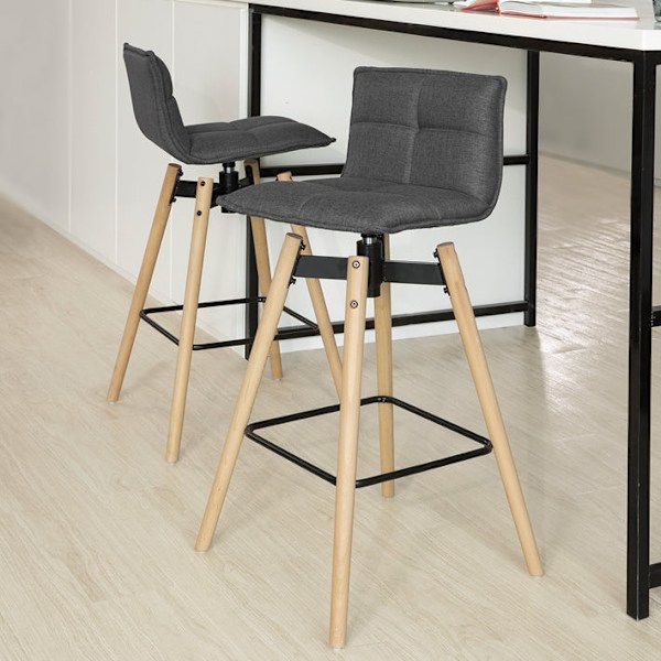 Rootz kääntyvä baarijakkara - korkeussäädettävä jakkara - pehmustettu istuin - Design-jakkara Home Bariin - 98cm x 36cm x 38cm