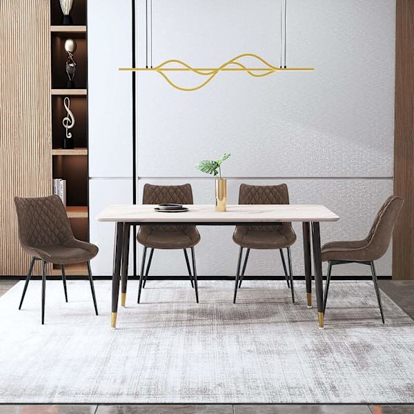 Rootz sæt med 4 spisestuestole - Moderne stole - Stilfulde siddepladser - Holdbart kunstlæder - Ergonomisk design - Nem montering - 85,5 cm x 46 x 40,