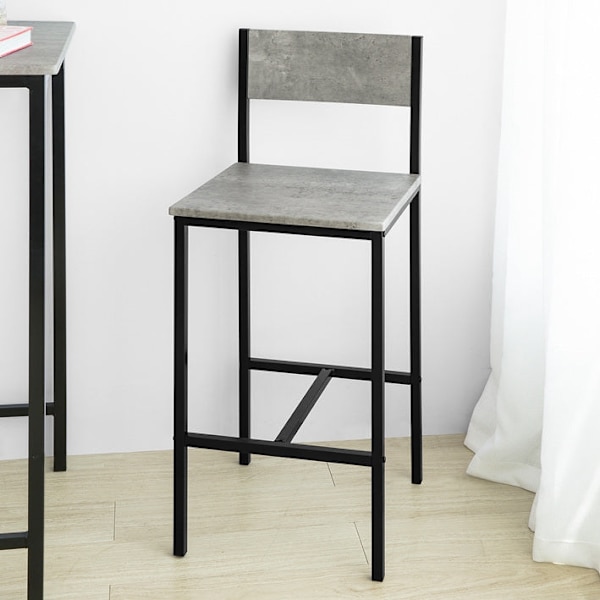 Rootz 3-delade barbordsset - Barstolar - Matsalsset - MDF bordsskiva - Robust metallstomme - Idealisk för kök och trädgård - 60 cm x 97 cm x 60 cm - G