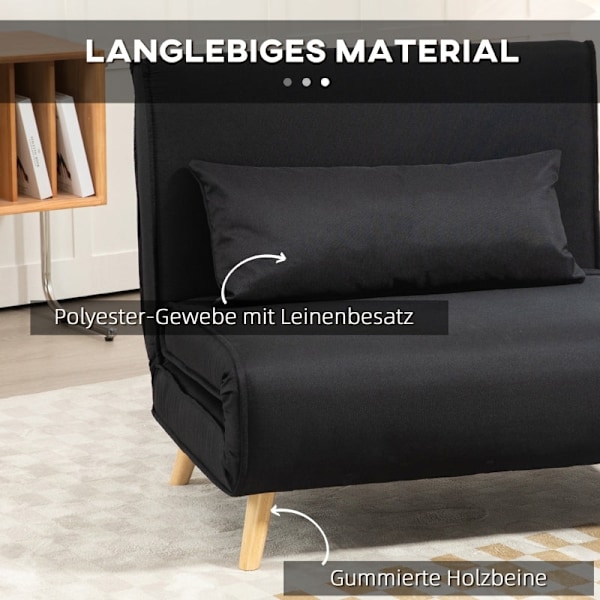 Rootz Sovesofa - Cabriolet sofa - Futon - Blødt stof - Fleksibelt ryglæn - 94 cm x 78 cm x 80 cm - Cremehvid - Nem montering