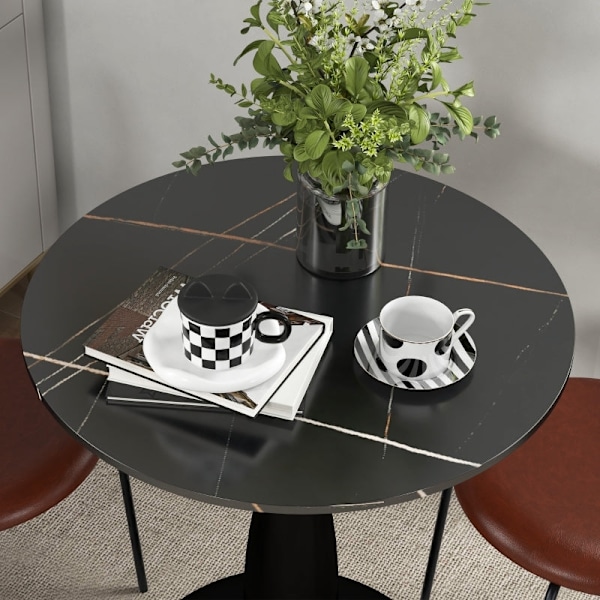 Rootz Matsalsbord - Köksbord - Matbord - Elegant stil - Ø70cm x 74cm - Melaminbelagd MDF - Pulverlackerad stålstomme