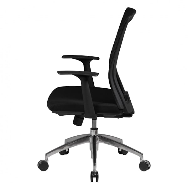 Rootz Ergonomic Office Stol - Mesh-ryggstöd - Justerbara armstöd - Aluminiumbas - Svart - Synkronmekanism - Svankstöd - Justerbar i höjdled - Dubbel b