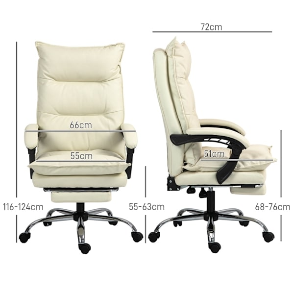 Rootz Ergonomic Office Chair - Datorstol - Snurrstol - Fuskläder - Justerbar höjd - Beige - 66cm x 72cm x 130cm