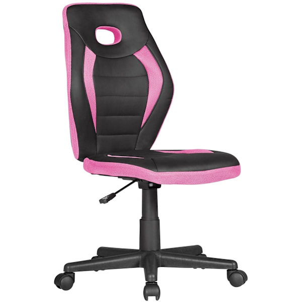 Rootz barnsnurrstol svart - rosa för barn från 6 med ryggstöd - Barnsnurrstol ergonomisk barnkontorsstol - Ungdomsstol justerbar i höjdled - Barnstol