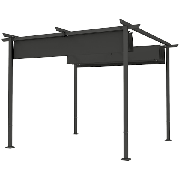 Rootz 3x3m Garden Pergola - Utomhus Gazebo - Infällbar tak - UPF30+ skydd - 300 cm x 300 cm x 227 cm