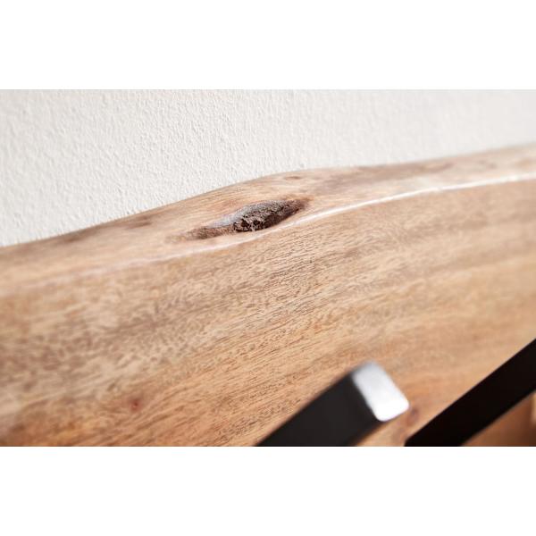 Rootz design knagerække akacie massivt træ - metal 100 x 29 x 12,5 cm - Krogestang hall knagerække væg - Garderobe træ