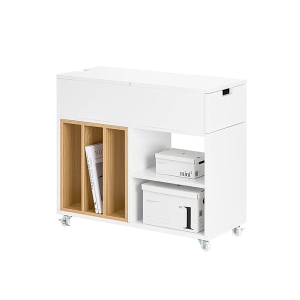 Rootz Mobile Arkiverskab - Opbevaringsenhed - Arrangør - ubesværet mobilitet - 30x61x70cm - PB/MDF - Skuffe & Door, Natural Bookhelf