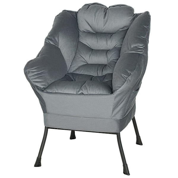 Rootz Modern Akzentstuhl Upcolsted Chair - Velvet Armchair - Stålramstol - Lyxig komfort - 80 cm x 78 cm x 100 cm