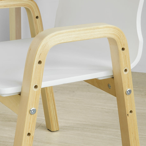 Rootz sæt med 2 justerbare børnestole - Børnesæder - Højdejusterbare stole - Robust krydsfinerkonstruktion - Komfortable armlæn og ryglæn - 40 cm x 53