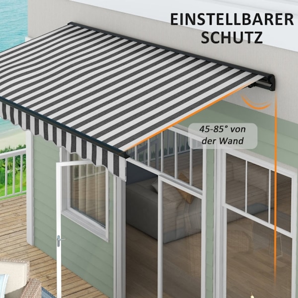 Rootz soltält - Infällbar kapell - Utomhusskydd - Väderbeständig - Enkel installation - UV-skydd - 350L x 250W cm - Aluminium & Polyester