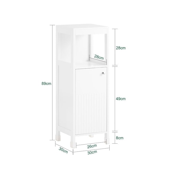 Rootz Single Cabinet - Opbevaringshylde - Justerbar arrangør - Tilpasbare højder - MDF, 30x89x30cm