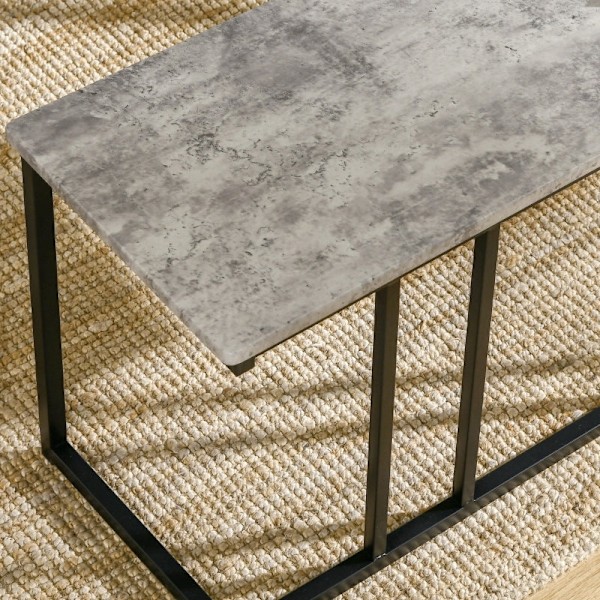 Rootz Compact Köksbordsset - Minimalistiskt matsalsset - Platssparande möbel - Metallstomme - 110x70x75cm Bord, 86x35x45cm Bänk, 40x35x45cm pallar