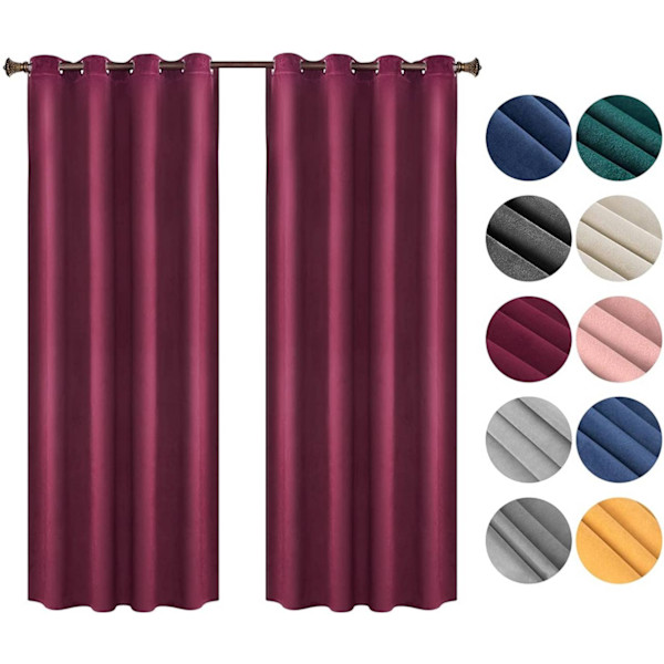 Rootz Premium mørklægningsgardiner - Mørklægningsgardiner - Privatlivsgardiner - Lysblokerende, energibesparende, støjreducerende - 100 % polyester -