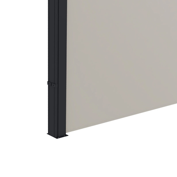 Rootz sidomarkis - Sidogardin - Utdragbar - Expansionsskruvar - Sekretessskärm - Aluminium - Polyester - Ljusgrå - 300L x 140H cm
