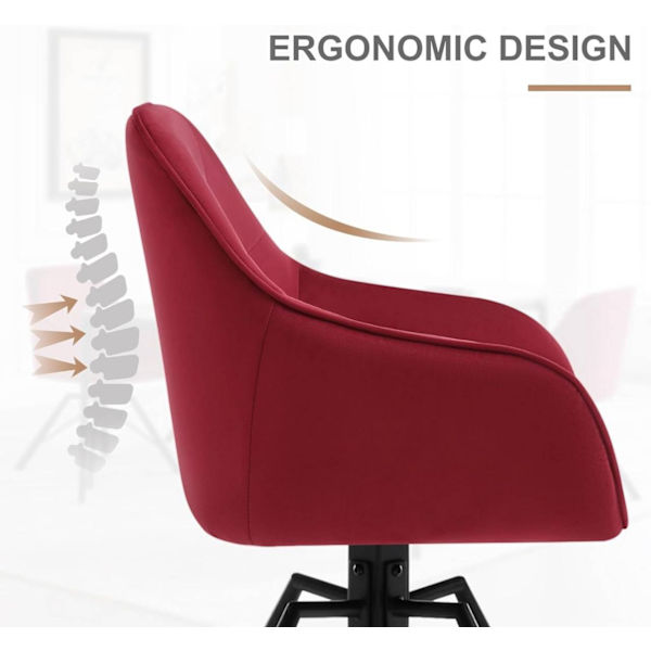 Rootz vridbar matstol - Roterande stol - Ergonomisk stol - 360° vridbar, bekväm design, robust konstruktion - sammet och metall - 58,5 cm x 82,5 cm x