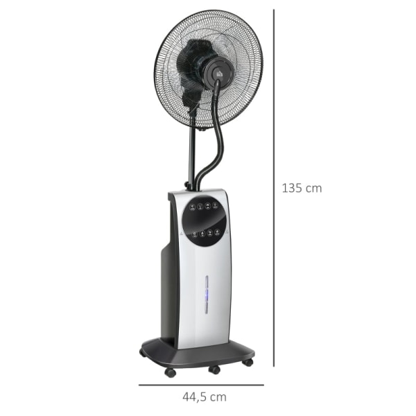 Rootz 2-in-1 -tuuletin - Jalustatuuletin - Sumutuuletin - Säädettävät sumutteen tasot - Aromaterapiayhteensopiva - Ohjelmoitava ajastin - Ø 44,5 x 135
