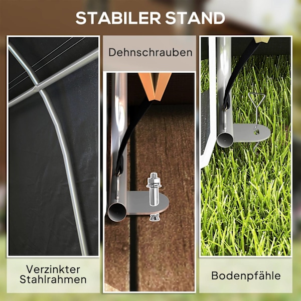 Rootz Garden Shed - Tool Tent - Ställ in garage - Vattentät - UV -resistent - 300 cm x 600 cm x 230 cm - Hållbart skydd