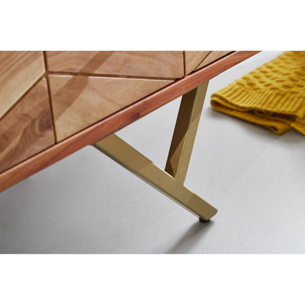 Rootz Skänk - Massivträ Acacia - Metall - Byrå - 3 lådor - 90 x 86,5 x 40 cm - Brun