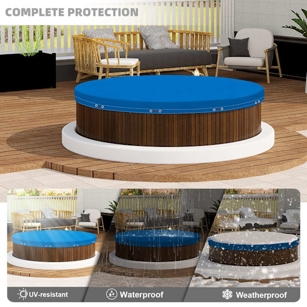 Rootz Pool Cover - Pool Protector - Swimming Pool Presenning - Pool Guard - Vandtæt skjold - Pool Barrier - Pool Safeguard - Blå - 17,7 x 14,6 x 2,3 t