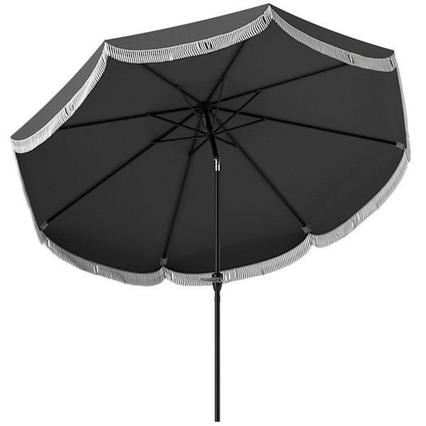 Rootz Ø269CM Parasol - Garden Sunshade - Balkonskærm - UPF 30+ UV -beskyttelse - Ø2.69m x 2,38m - Grå